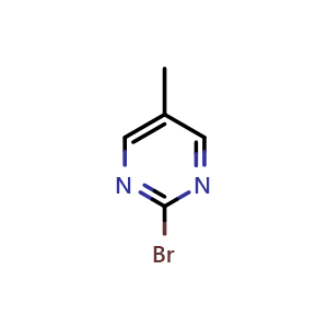 Chemical structure of 2-Bromo-5-methylpyrimidine , CAS 150010-20-1, AChemBlock T97886