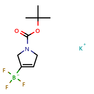 Chemical structure of potassium (1-tert-butoxycarbonyl-2,5-dihydropyrrol-3-yl)-trifluoro-boranuide , AChemBlock T97897
