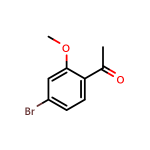 Chemical structure of 1-(4-Bromo-2-methoxyphenyl)ethanone , CAS 89368-12-7, AChemBlock T97918