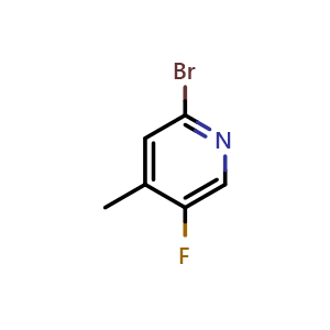 Chemical structure of 2-Bromo-5-fluoro-4-methylpyridine , CAS 885168-20-7, AChemBlock T97919