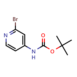 Chemical structure of tert-Butyl (2-bromopyridin-4-yl)carbamate , CAS 433711-95-6, AChemBlock T97923