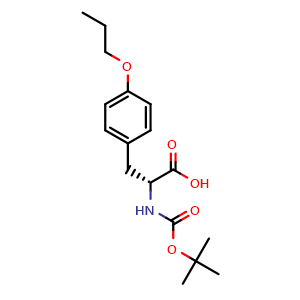 Chemical structure of N-Boc-O-propyl-D-tyrosine , CAS 80131-84-6, AChemBlock T97929