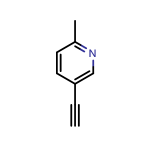 Chemical structure of 5-Ethynyl-2-methyl-pyridine , CAS 1945-85-3, AChemBlock T97932