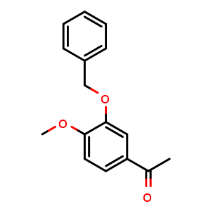 Chemical structure of 1-(3-(Benzyloxy)-4-methoxyphenyl)ethanone , CAS 23428-77-5, AChemBlock T97953