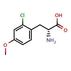 Chemical structure of 2-Chloro-4-methoxy-D-phenylalanine , CAS 1336484-78-6, AChemBlock T97981