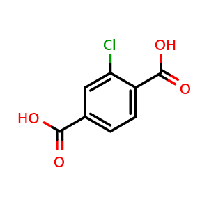 Chemical structure of 2-chloroterephthalic acid , CAS 1967-31-3, AChemBlock T97998