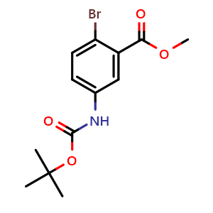 Chemical structure of tert-butyl 3-(methoxycarbonyl)-4-bromophenylcarbamate , CAS 1620228-26-3, AChemBlock T98008