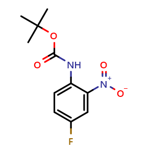 Chemical structure of tert-butyl 4-fluoro-2-nitrophenylcarbamate , CAS 579474-17-2, AChemBlock T98043