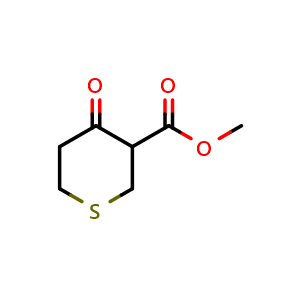 Chemical structure of Methyl 4-oxotetrahydro-2H-thiopyran-3-carboxylate , CAS 4160-61-6, AChemBlock T98054