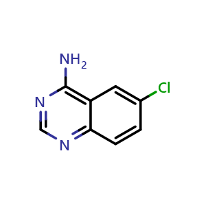 Chemical structure of 6-Chloroquinazolin-4-amine , CAS 19808-35-6, AChemBlock T98070