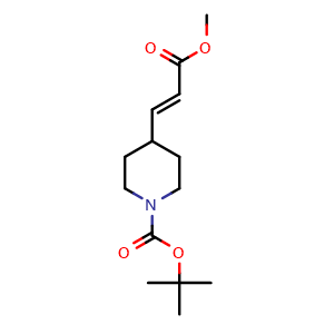 Chemical structure of tert-butyl 4-((E)-2-(methoxycarbonyl)vinyl)piperidine-1-carboxylate , CAS 194933-85-2, AChemBlock T98071