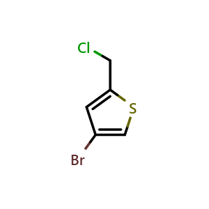 Chemical structure of 4-Bromo-2-(chloromethyl)thiophene , CAS 170859-70-8, AChemBlock T98073