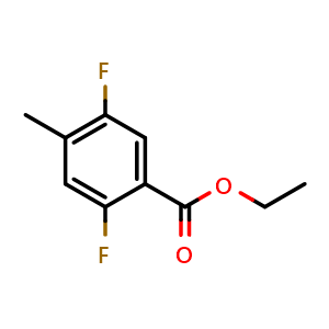 Chemical structure of ethyl 2,5-difluoro-4-methylbenzoate , CAS 1355488-96-8, AChemBlock T98078
