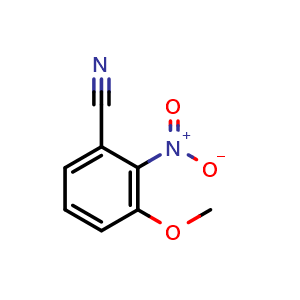 Chemical structure of 3-Methoxy-2-nitrobenzonitrile , CAS 142596-50-7, AChemBlock T98099