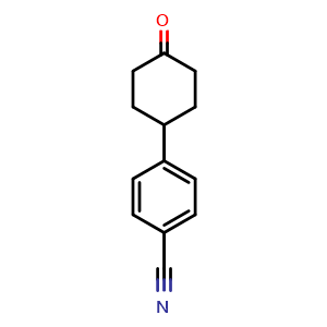 Chemical structure of 4-(4-Oxocyclohexyl)benzonitrile , CAS 73204-07-6, AChemBlock T98111