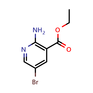 Chemical structure of Ethyl 2-amino-5-bromonicotinate , CAS 433226-06-3, AChemBlock T98116