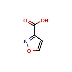 Chemical structure of 1,2-Oxazole-3-carboxylic acid , CAS 3209-71-0, AChemBlock T98117