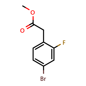 Chemical structure of Methyl 4-bromo-2-fluorophenylacetate , CAS 193290-19-6, AChemBlock T98119