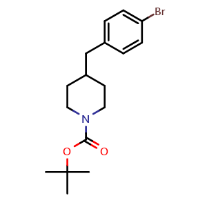Chemical structure of 1-Boc-4-(4-bromobenzyl)piperidine , CAS 336182-21-9, AChemBlock T98127