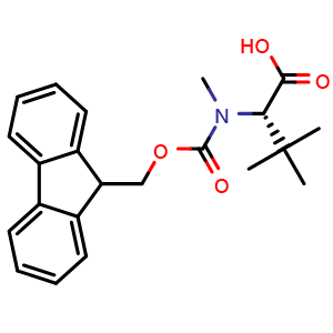 Chemical structure of Fmoc-N-methyl-L-tert-leucine , CAS 1172579-62-2, AChemBlock T98133
