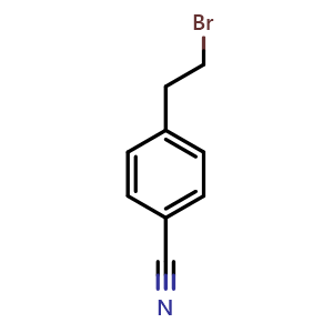 Chemical structure of 4-(2-Bromoethyl)benzonitrile , CAS 72054-56-9, AChemBlock T98152
