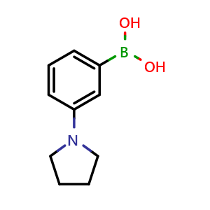 Chemical structure of 3-Pyrrolidinophenylboronic acid , CAS 659731-18-7, AChemBlock T98154