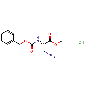 Chemical structure of 3-Amino-N-(benzyloxycarbonyl)-L-alanine methyl ester hydrochloride , CAS 35761-27-4, AChemBlock T98171