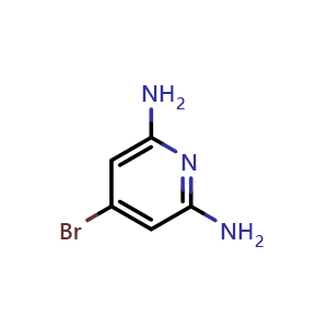 Chemical structure of 4-Bromopyridine-2,6-diamine , CAS 329974-09-6, AChemBlock T98172