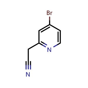 Chemical structure of 2-Cyanomethyl-4-bromopyridine , CAS 312325-73-8, AChemBlock T98174