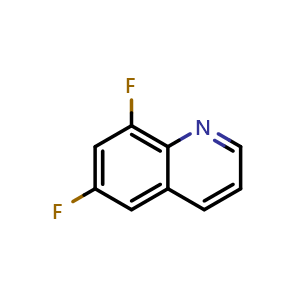 Chemical structure of 6,8-difluoroquinoline , CAS 145241-75-4, AChemBlock T98183