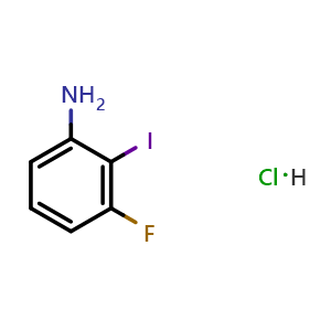 Chemical structure of 3-fluoro-2-iodo-aniline hydrochloride , CAS 122455-37-2, AChemBlock T98187