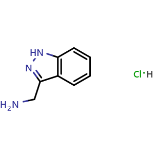 Chemical structure of 1H-indazol-3-ylmethanamine hydrochloride , CAS 117891-16-4, AChemBlock T98191