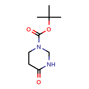 Chemical structure of tert-butyl 4-oxotetrahydropyrimidine-1(2H)-carboxylate , CAS 2254135-66-3, AChemBlock T98228