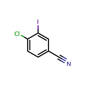 Chemical structure of 4-Chloro-3-iodobenzonitrile , CAS 914106-26-6, AChemBlock T98233