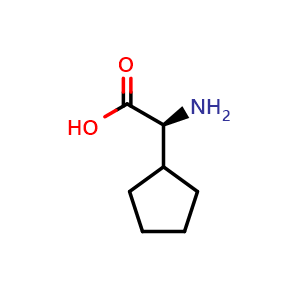 Chemical structure of L-Cyclopentylglycine , CAS 2521-84-8, AChemBlock T98240