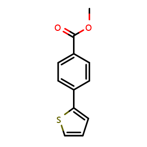Chemical structure of 4-Thiophen-2-ylbenzoic acid methyl ester , CAS 17595-86-7, AChemBlock T98244