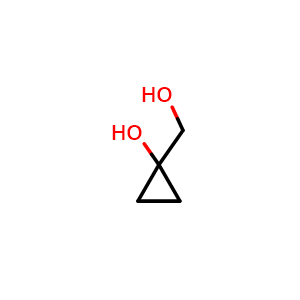 Chemical structure of 1-(hydroxymethyl)cyclopropan-1-ol , CAS 42082-92-8, AChemBlock T98247