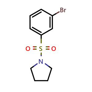 Chemical structure of 1-(3-bromophenyl)sulfonylpyrrolidine , CAS 214210-14-7, AChemBlock T98274