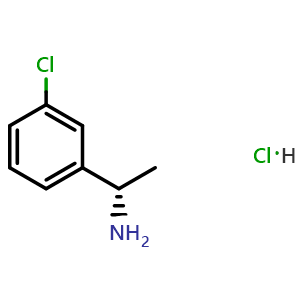 Chemical structure of (S)-1-(3-chlorophenyl)ethanamine-hydrochloride , CAS 1213318-20-7, AChemBlock T98285