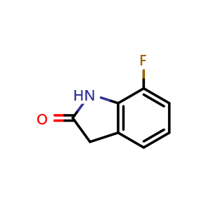Chemical structure of 7-Fluorooxindole , CAS 71294-03-6, AChemBlock T98311