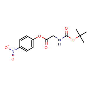 Chemical structure of 4-Nitrophenyl (tert-butoxycarbonyl)glycinate , CAS 3655-05-8, AChemBlock T98328