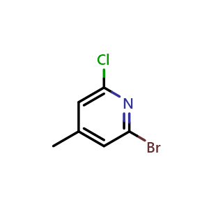 Chemical structure of 2-Bromo-6-chloro-4-methylpyridine , CAS 157329-89-0, AChemBlock T98330