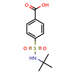 Chemical structure of 4-[(tert-butylamino)sulfonyl]benzoic acid , CAS 99987-05-0, AChemBlock T98338
