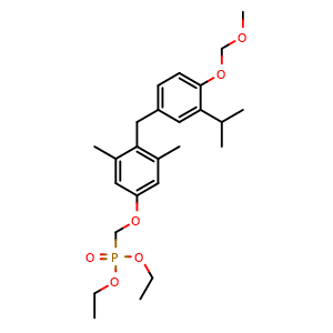 Chemical structure of 5-(diethoxyphosphorylmethoxy)-2-[[3-isopropyl-4-(methoxymethoxy)phenyl]methyl]-1,3-dimethyl-benzene , CAS 852947-40-1, AChemBlock T98345