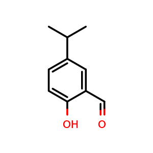 Chemical structure of 2-hydroxy-5-isopropyl-benzaldehyde , CAS 68591-07-1, AChemBlock T98350