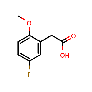 Chemical structure of 2-(5-fluoro-2-methoxyphenyl)acetic acid , CAS 383134-85-8, AChemBlock T98356