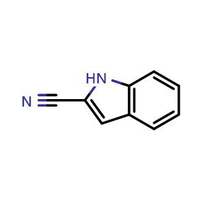 Chemical structure of Indole-2-carbonitrile , CAS 36193-65-4, AChemBlock T98357