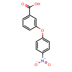 Chemical structure of 3-(4-Nitrophenoxy)benzoic acid , CAS 27237-21-4, AChemBlock T98361