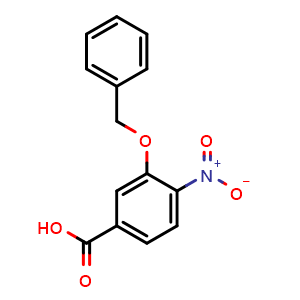 Chemical structure of 3-(Benzyloxy)-4-nitrobenzenecarboxylic acid , CAS 14617-29-9, AChemBlock T98372