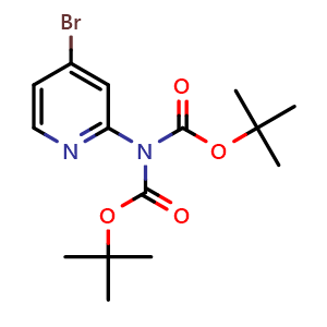 Chemical structure of di(tert-butyl) 4-bromo-2-pyridinylimidodicarbonate , CAS 1216620-65-3, AChemBlock T98375